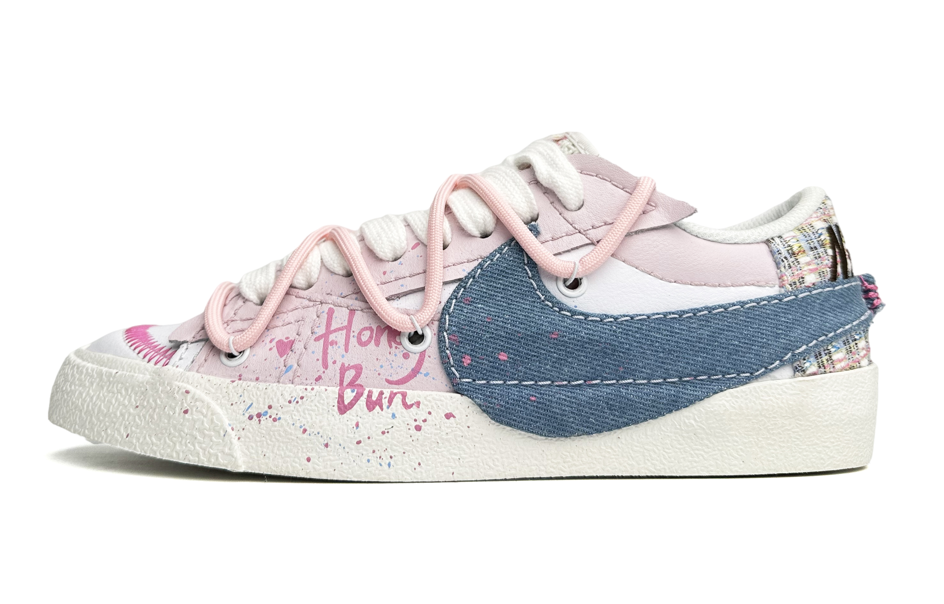 Buy (W) [Sepatu Custom] Nike Blazer Low Jumbo 'Pink Pastel-Biru' FJ7741-141(Team87-小香风女款粉蓝)