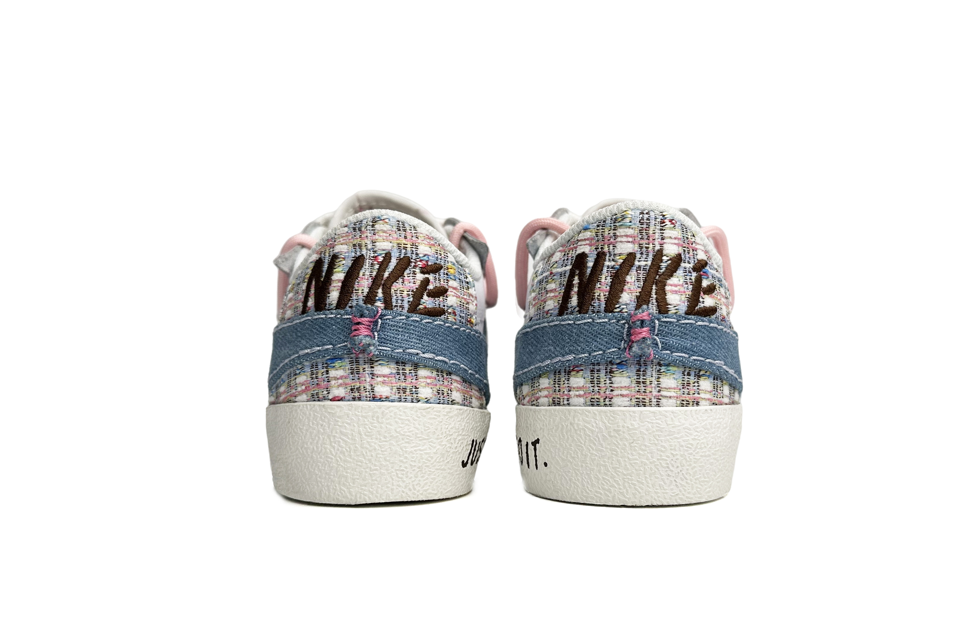 Shop (W) [Sepatu Custom] Nike Blazer Low Jumbo 'Pink Pastel-Biru' FJ7741-141(Team87-小香风女款粉蓝)