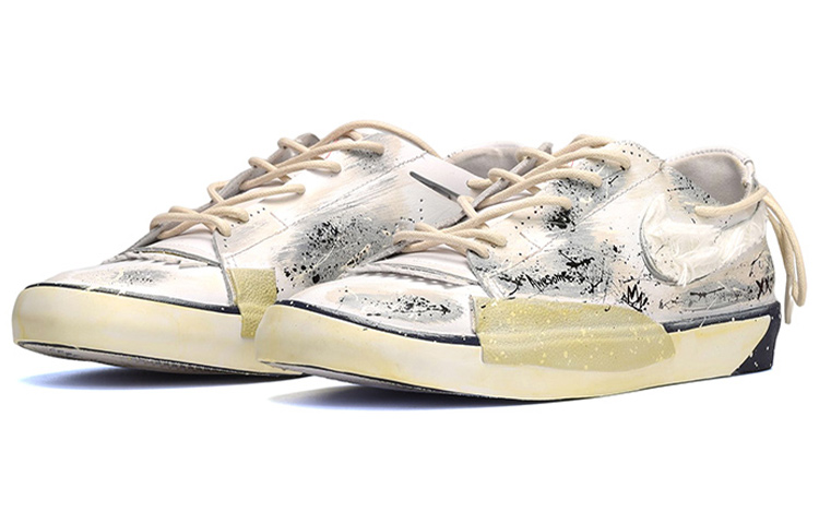 Lookbook (W) [カスタムシューズ] ナイキ ブレザー ロー スリップ 'ブルー ボイド スプラッシュ-アーティスト スクラッチオフ' レディース CW2619-141(TeamE-女款泼墨艺术家黑白灰)