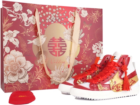 (W) 나이키 블레이저 미드 '77 점보 '레드 골드 웨딩' (커스텀) DD3111-100-486418 Buy (W) 나이키 블레이저 미드 '77 점보 '레드 골드 웨딩' (커스텀) DD3111-100-486418