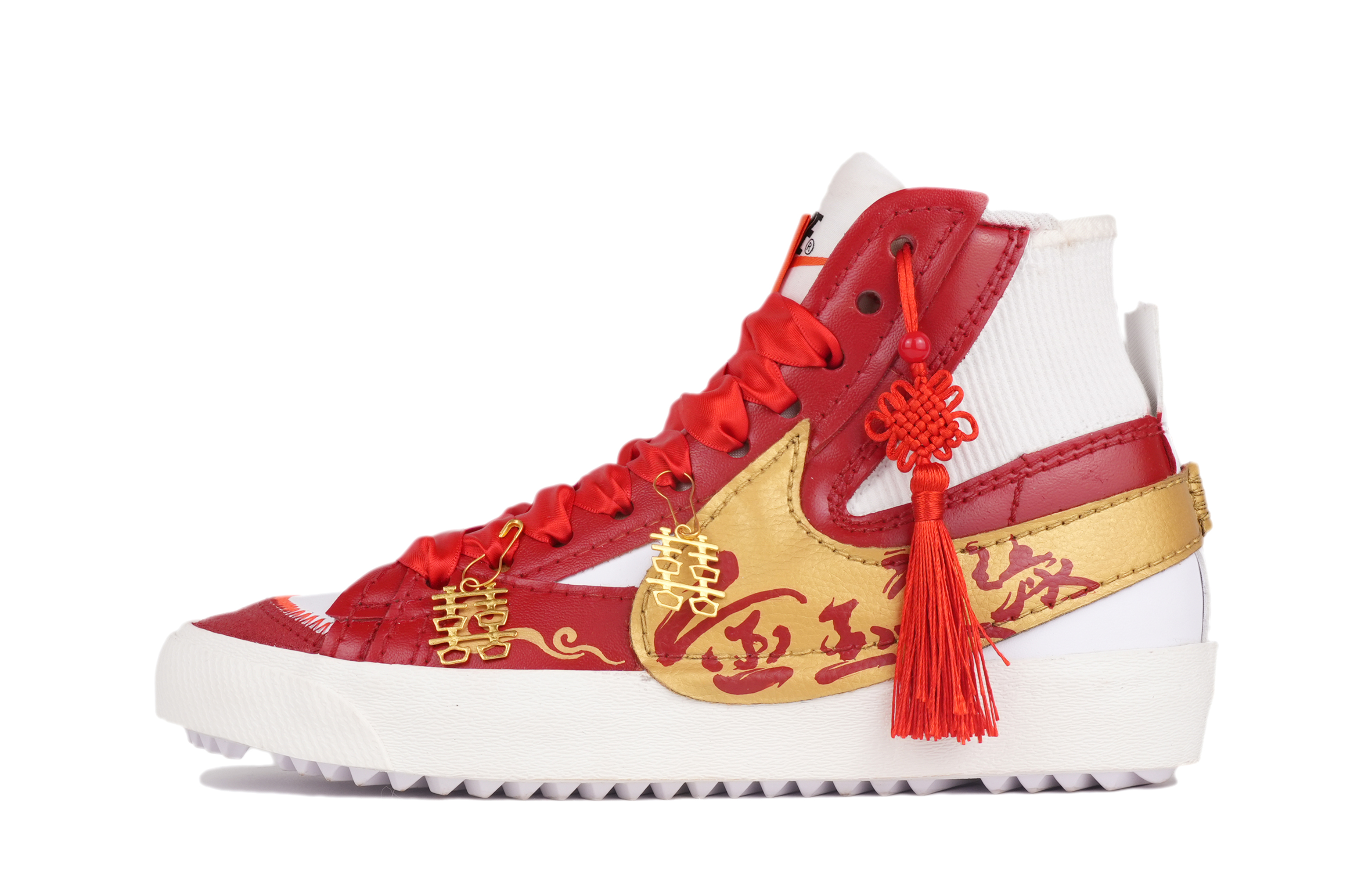 Order (W) [Custom Schuhe] Nike Blazer Mid ''77 Jumbo ''Rot Gold Hochzeit'' DD3111-100-486418