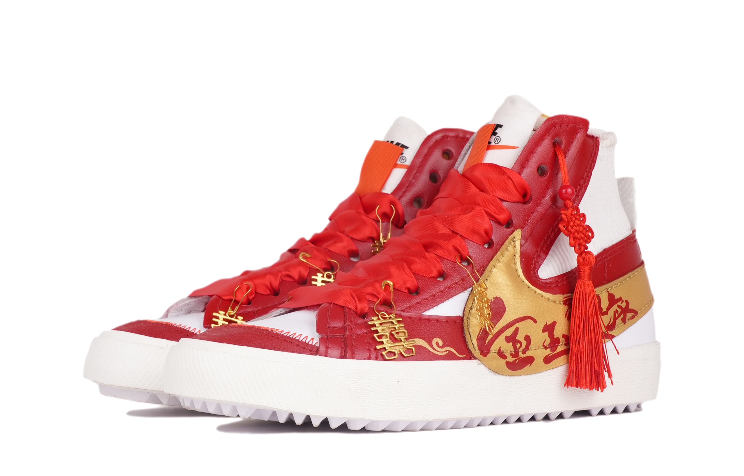 Shop (W) [Custom Schuhe] Nike Blazer Mid ''77 Jumbo ''Rot Gold Hochzeit'' DD3111-100-486418