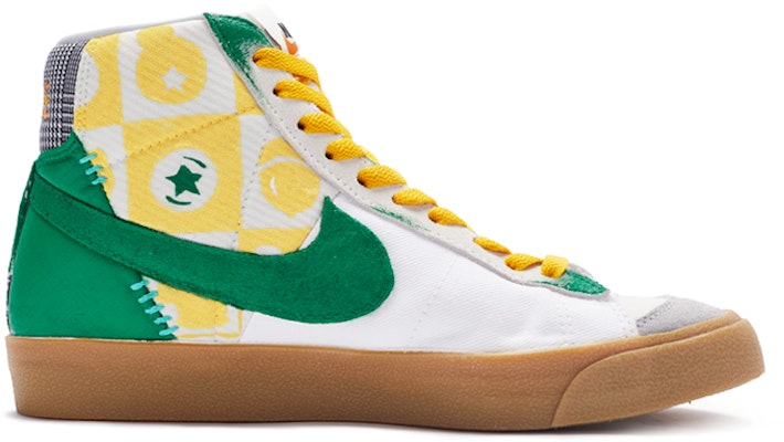【定制球鞋】 Nike Blazer Mid '77 LX 趣味貼紙 手繪噴繪 低幫 板鞋 女款 黃綠白 Order 【定制球鞋】 Nike Blazer Mid '77 LX 趣味貼紙 手繪噴繪 低幫 板鞋 女款 黃綠白