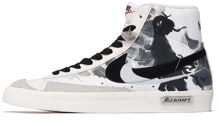 custom-shoes-women-nike-blazer-mid-black-white-grey