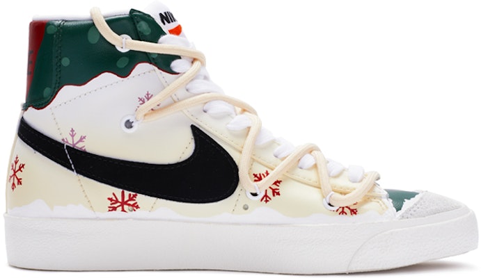 【定制球鞋】Nike Blazer Mid 聖誕雪松 手繪噴繪 解構鞋帶 中幫 板鞋 女款 紅綠 Order 【定制球鞋】Nike Blazer Mid 聖誕雪松 手繪噴繪 解構鞋帶 中幫 板鞋 女款 紅綠