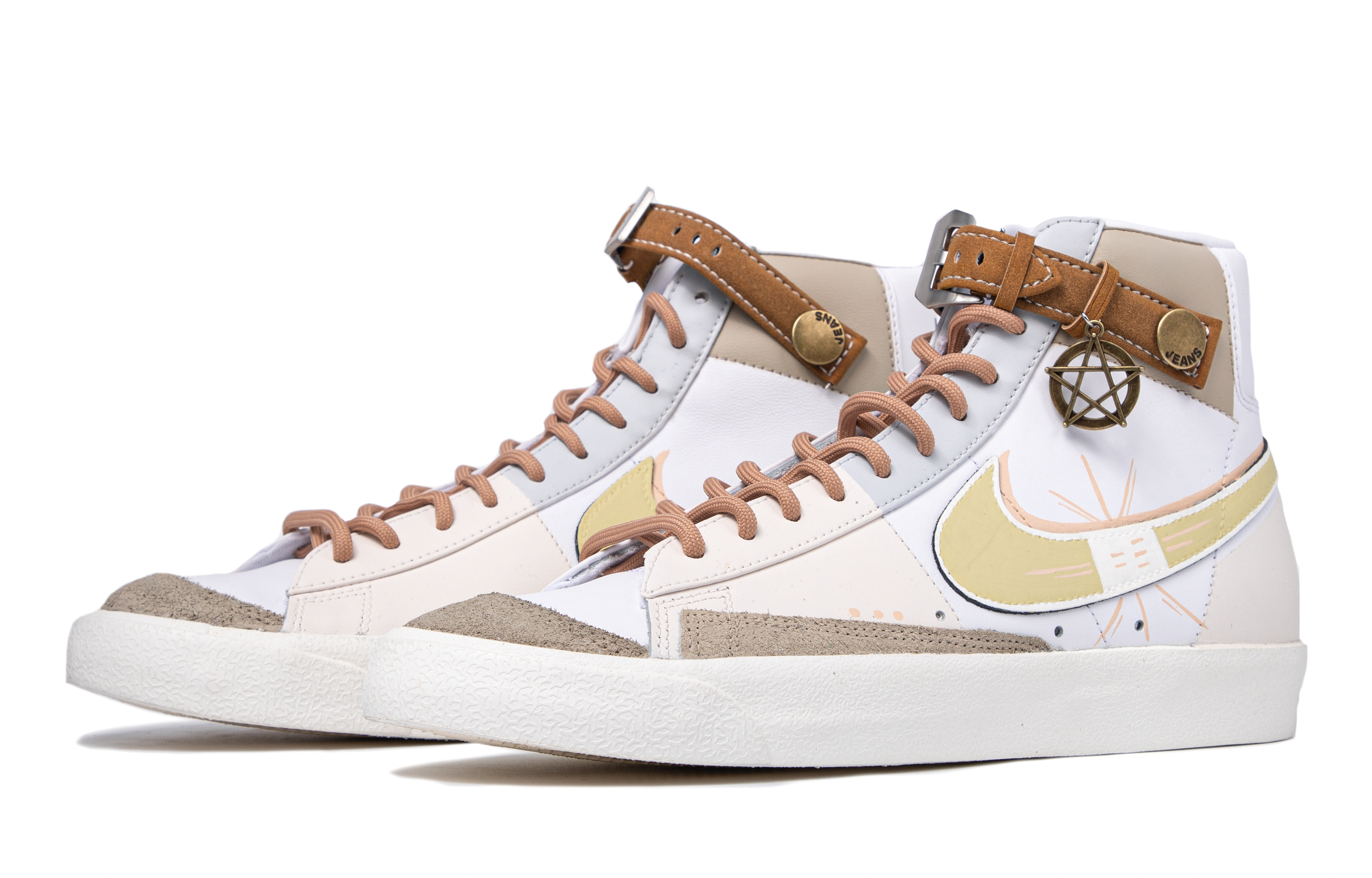 Lookbook (W) 【定制鞋款】耐克Blazer中帮'Da Vinci定制Off-White' CZ1055-109(TeamM-女款光明使者橘白QD)