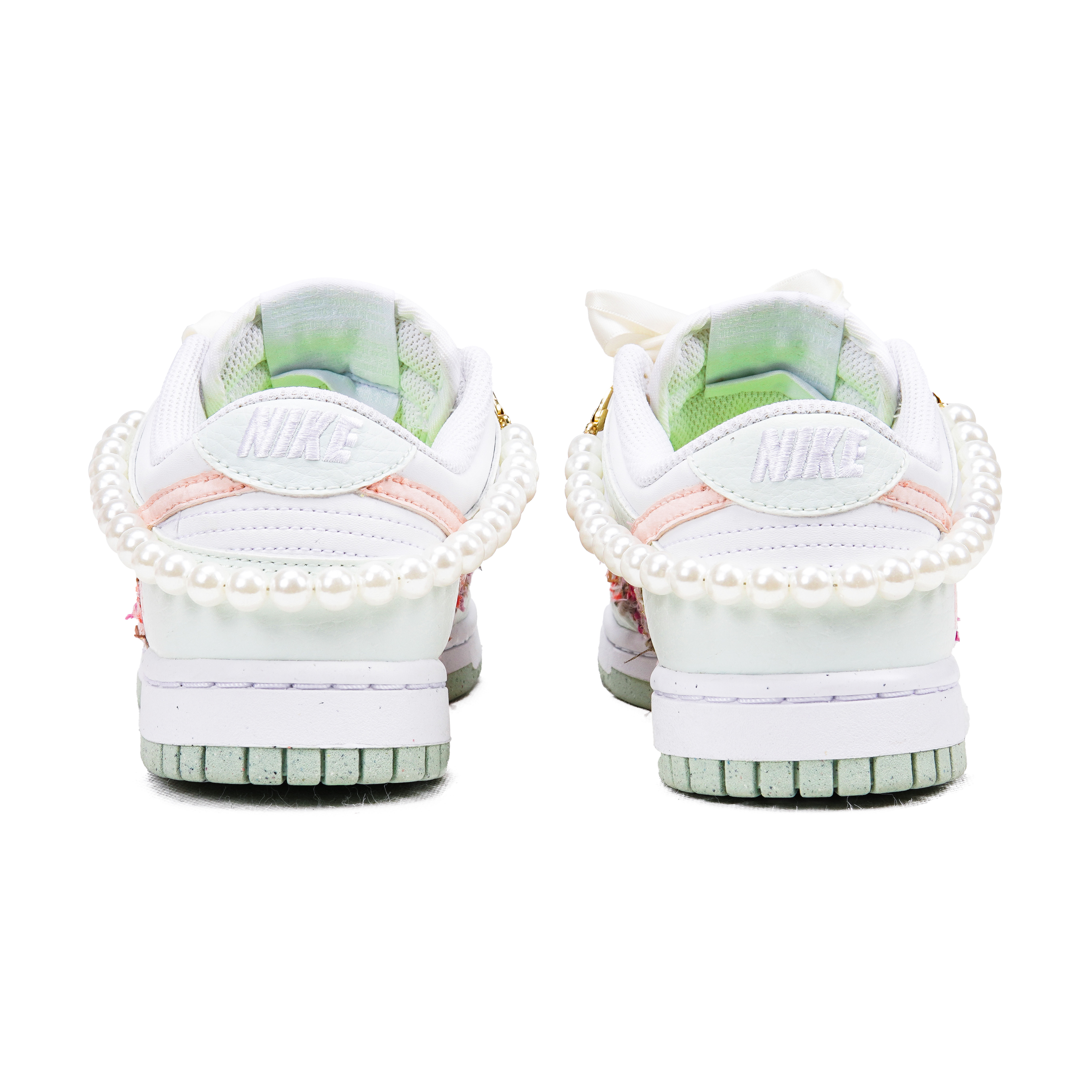 Details for 【定制球鞋】Nike Dunk Low 小香風珍珠 茉莉花 夏日感 清爽百搭 低筒 板鞋 女款 淡粉綠