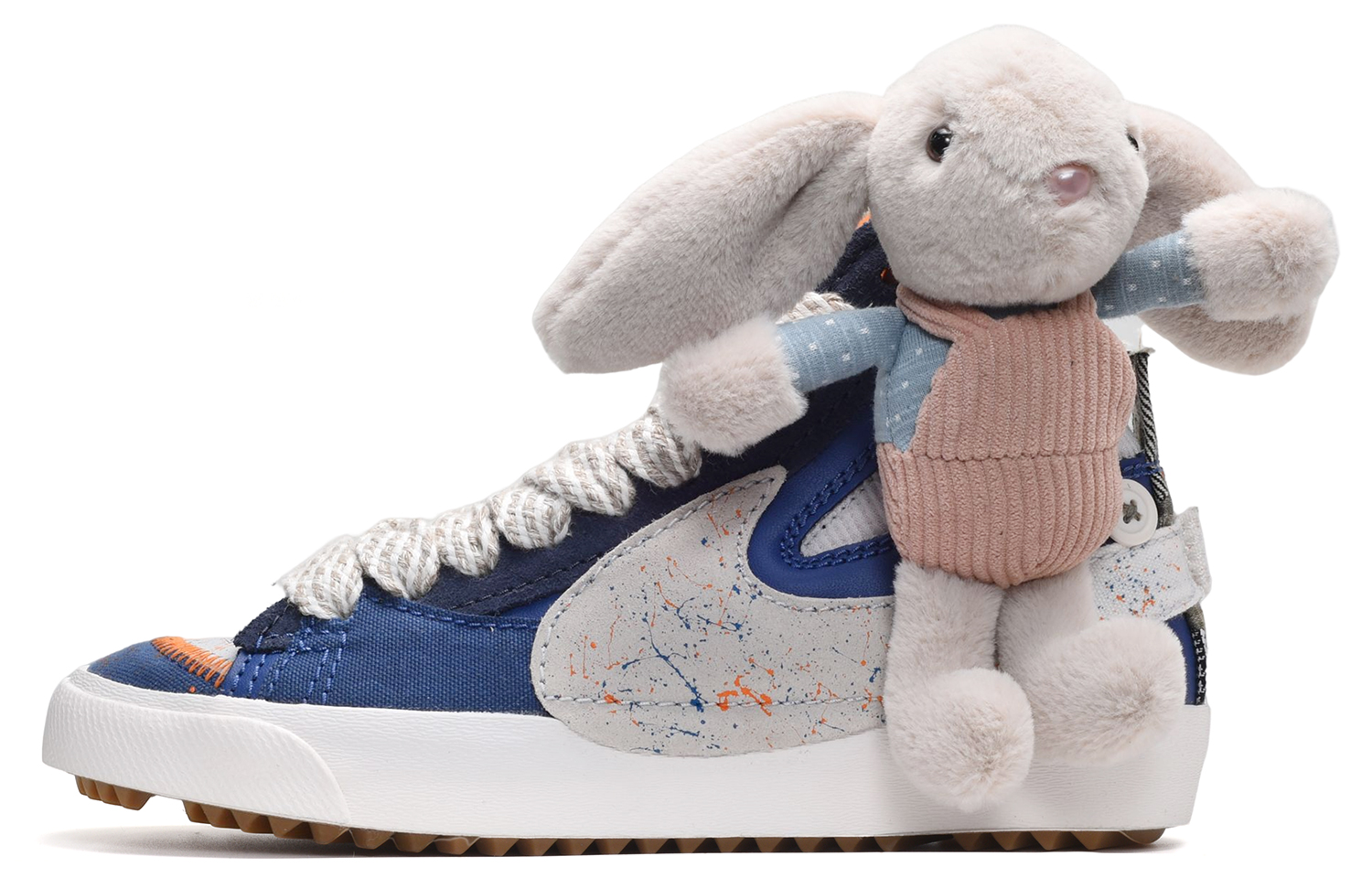 Buy (W) [Kasut Custom] Nike CLOT x Blazer Mid 'Valentine's Splatter Rabbit' DR0978-001(TeamE-女款兔子玩偶灰白蓝BOX)