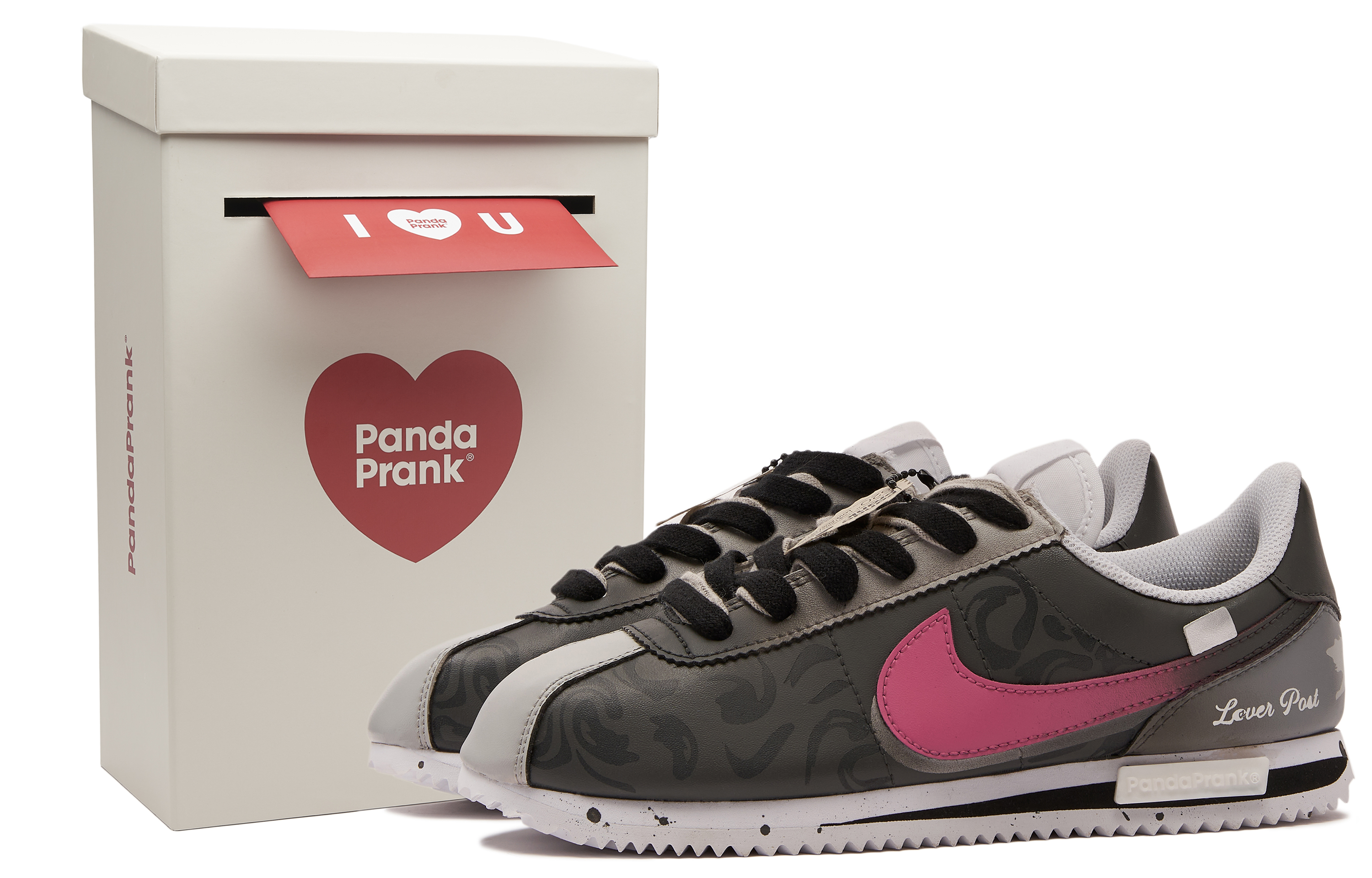 Buy (W) [定制鞋] 耐克 Cortez '熊猫恶作剧 520 灰-黑-紫' 904764-102(TeamH-女款信恋S-BOX)