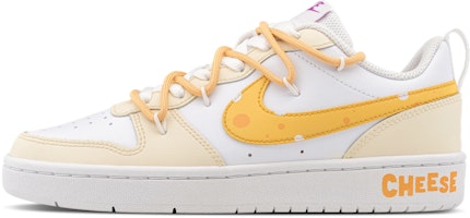 【客製球鞋】Nike Court Borough 2 起司陷阱 厚底 防滑耐磨 低筒 板鞋 女款 黃白 Buy 【客製球鞋】Nike Court Borough 2 起司陷阱 厚底 防滑耐磨 低筒 板鞋 女款 黃白