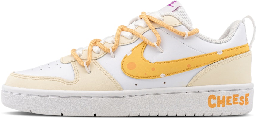 【客製球鞋】Nike Court Borough 2 起司陷阱 厚底 防滑耐磨 低筒 板鞋 女款 黃白 Buy 【客製球鞋】Nike Court Borough 2 起司陷阱 厚底 防滑耐磨 低筒 板鞋 女款 黃白