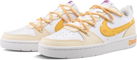 【客製球鞋】Nike Court Borough 2 起司陷阱 厚底 防滑耐磨 低筒 板鞋 女款 黃白 Shop 【客製球鞋】Nike Court Borough 2 起司陷阱 厚底 防滑耐磨 低筒 板鞋 女款 黃白