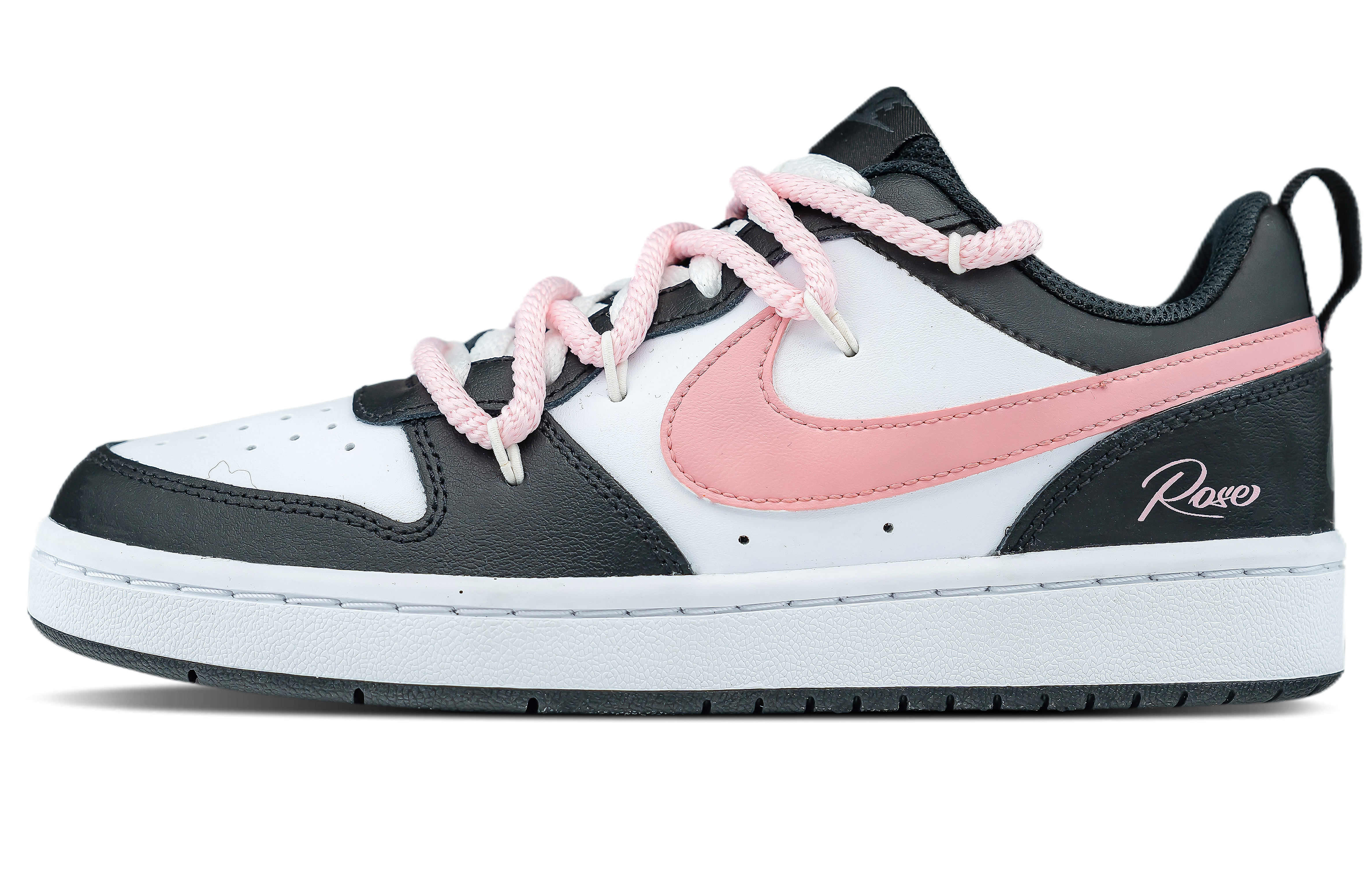 Lookbook (W) [Kasut Custom] Nike Court Borough 2 'Peekaboo Hitam-Merah Jambu' BQ5448-115（Team拾陆-梦幻莓影女款特殊礼盒）