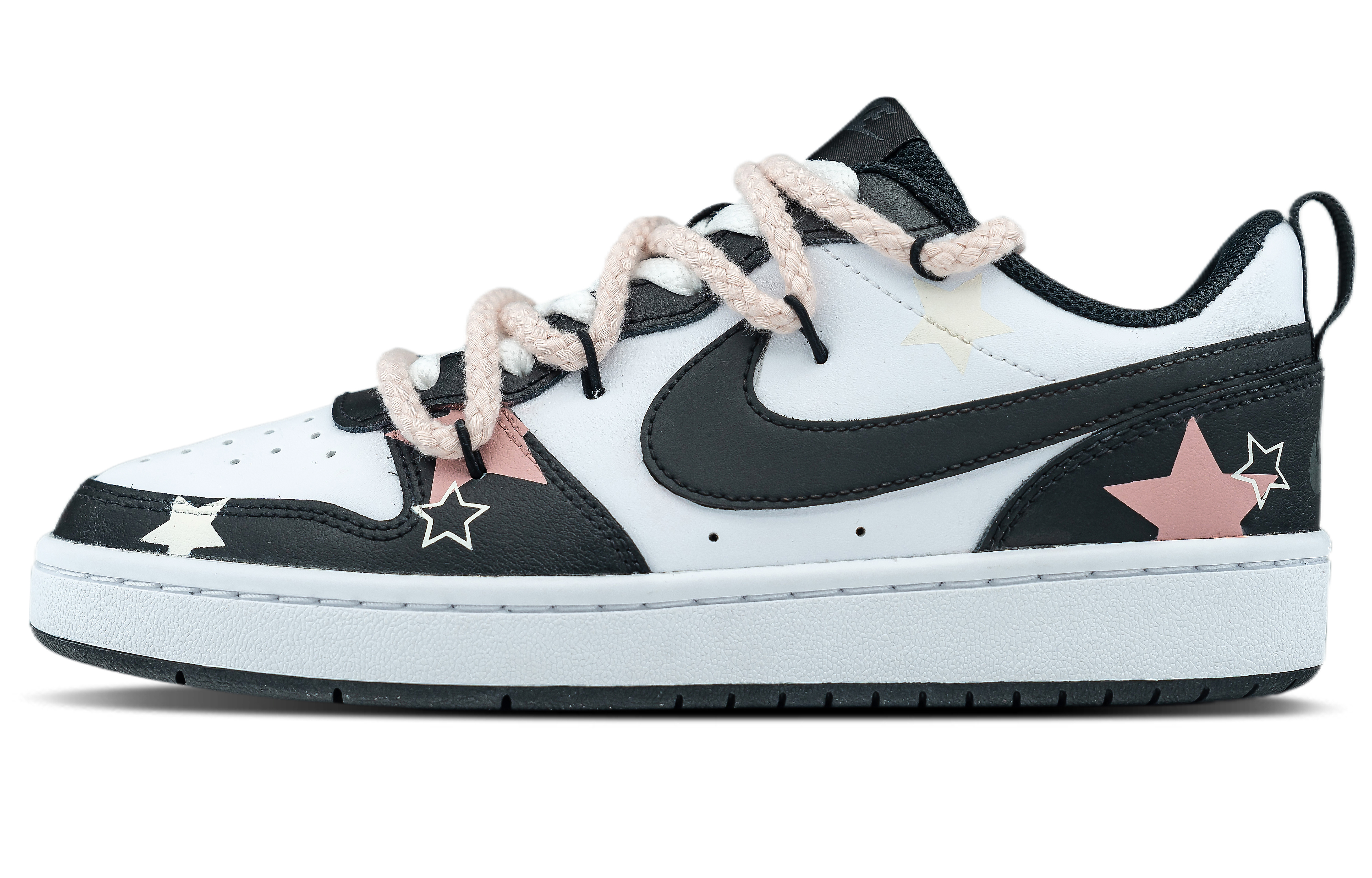 Shop (W) ナイキ コートバーロウ2 "ピーカブー 黒ピンク" (カスタム) BQ5448-115（Team拾陆-暗粉星芒女款特殊礼盒）