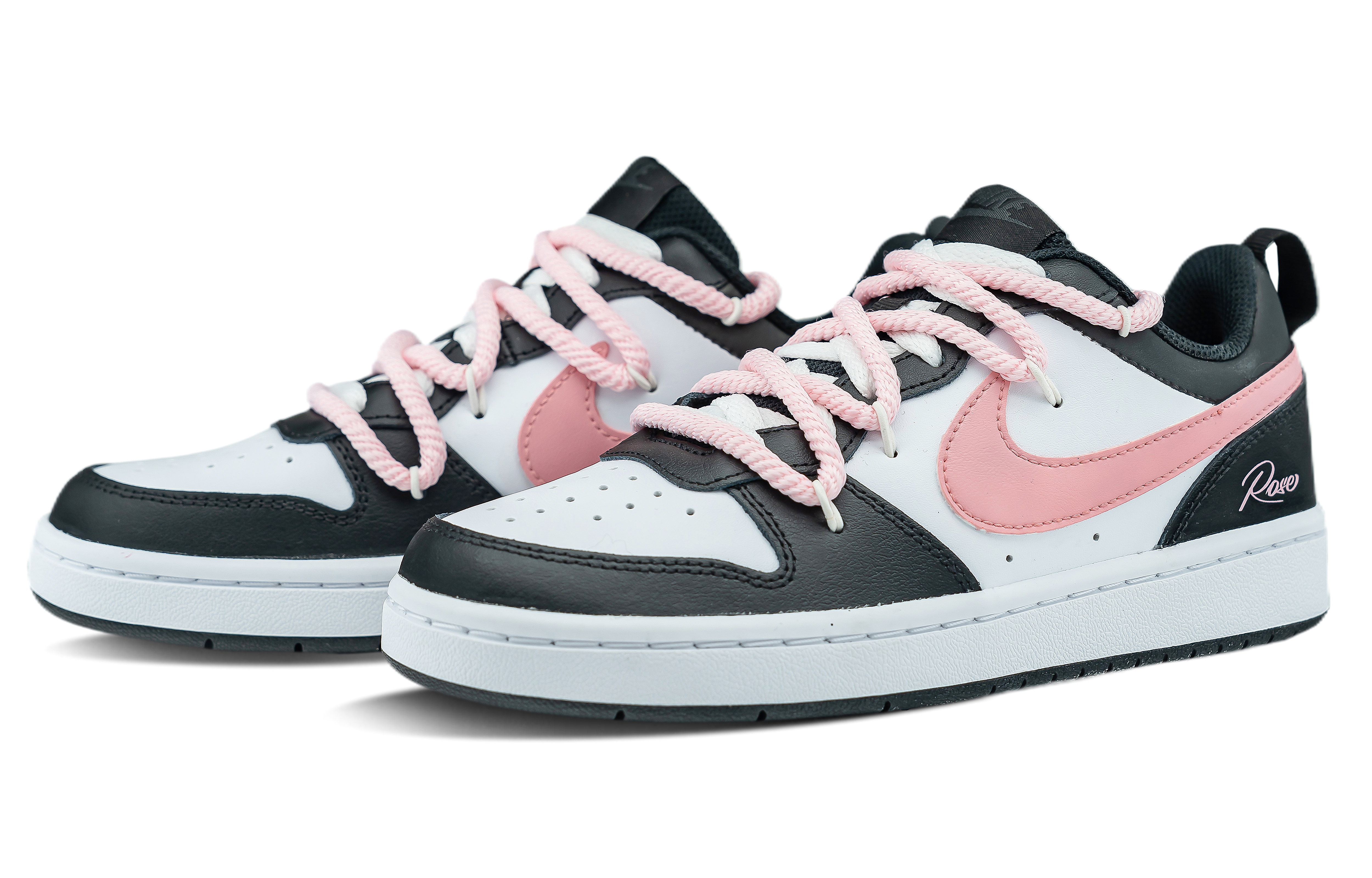 Purchase (W) [Kasut Custom] Nike Court Borough 2 'Peekaboo Hitam-Merah Jambu' BQ5448-115（Team拾陆-梦幻莓影女款特殊礼盒）