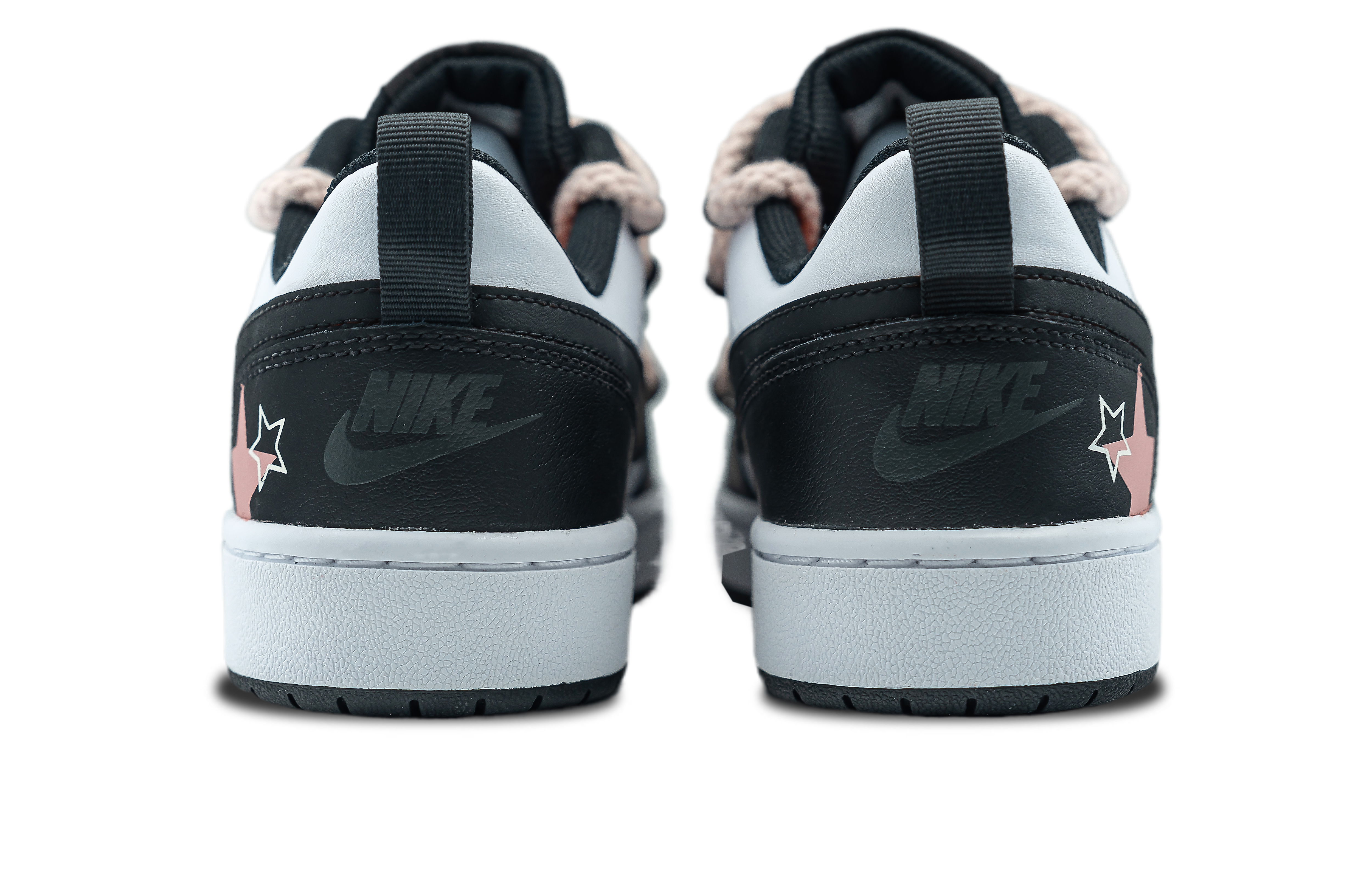 Details for (W) ナイキ コートバーロウ2 "ピーカブー 黒ピンク" (カスタム) BQ5448-115（Team拾陆-暗粉星芒女款特殊礼盒）