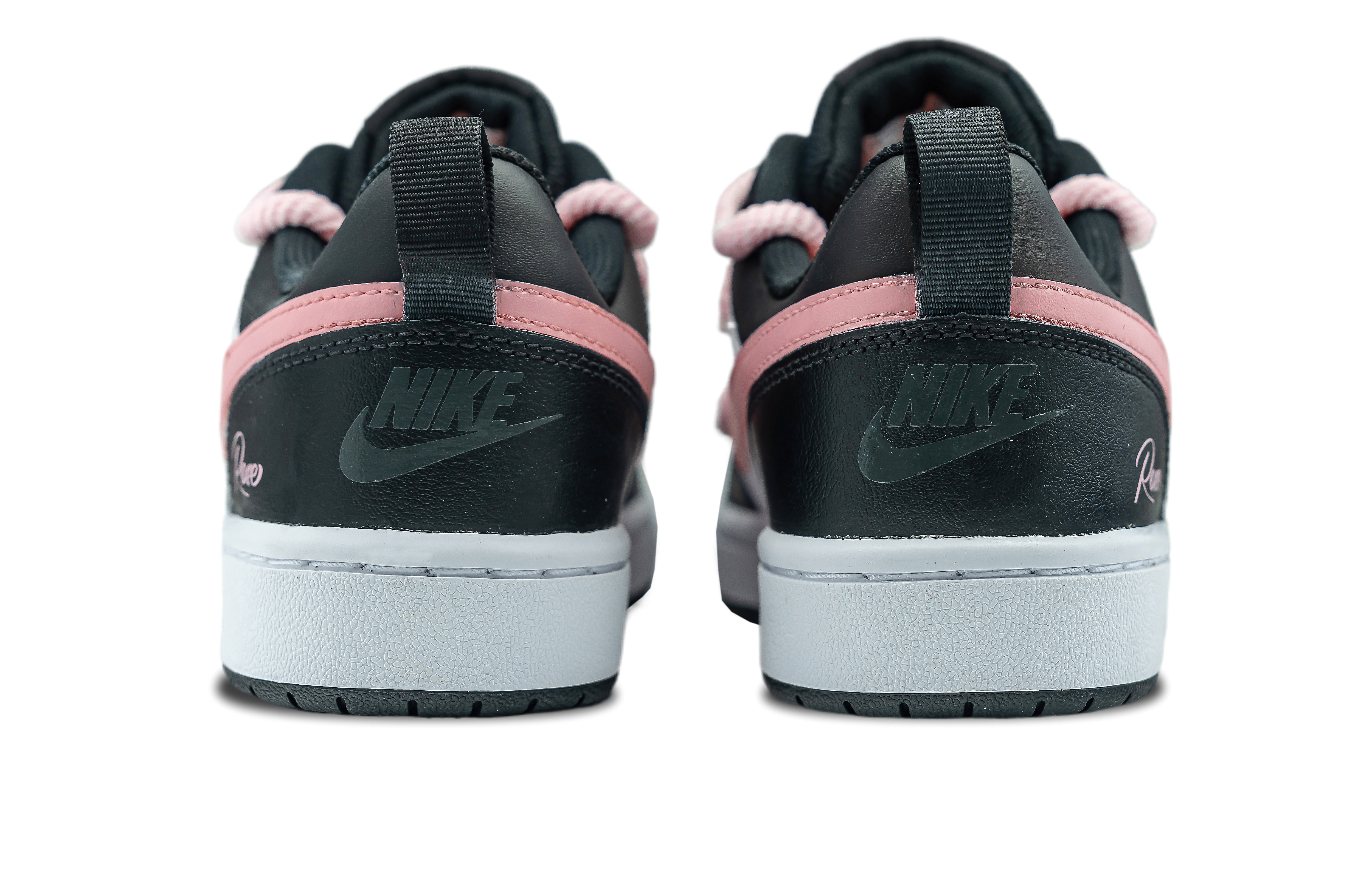 Details for (W) [Kasut Custom] Nike Court Borough 2 'Peekaboo Hitam-Merah Jambu' BQ5448-115（Team拾陆-梦幻莓影女款特殊礼盒）