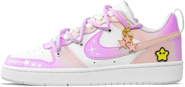 custom-shoes-women-nike-court-borough-2-pink-gradient-star