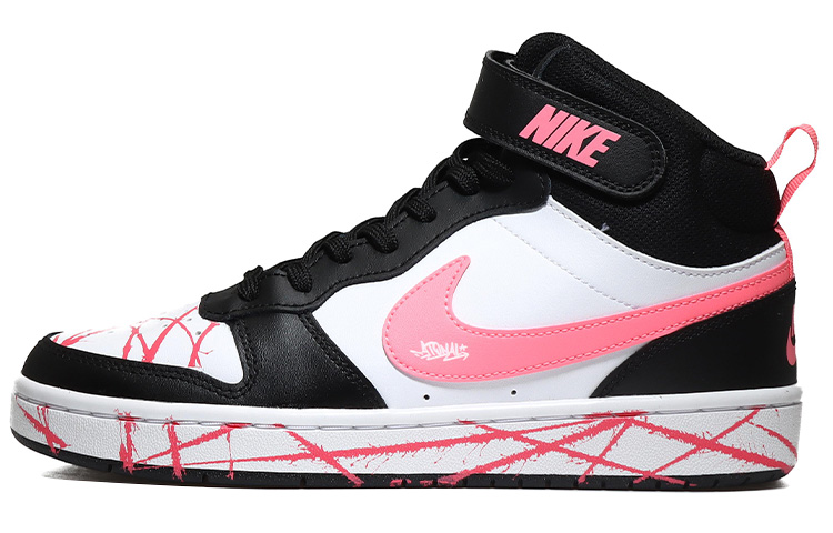 [Custom Shoes] (Women) Nike Court Borough 2 Mid 'Black Pink White'