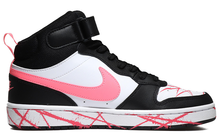 Order (W) ナイキ コートバーロウ2 Mid 黒ピンク白 (カスタムシューズ) CD7782-005(Team10-泼墨-QD)
