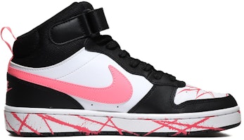 【定制球鞋】 Nike Court Borough 2 潑墨 解構 機能 復古潮流 時尚 耐磨 中幫 板鞋 女款 黑粉白 Order 【定制球鞋】 Nike Court Borough 2 潑墨 解構 機能 復古潮流 時尚 耐磨 中幫 板鞋 女款 黑粉白