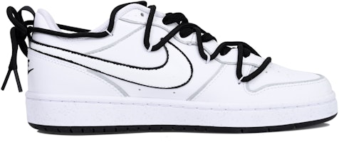 【客製化球鞋】 Nike Court Borough Vlad 線條狗狗 防滑減震 低筒 板鞋 女款 黑白 Order 【客製化球鞋】 Nike Court Borough Vlad 線條狗狗 防滑減震 低筒 板鞋 女款 黑白