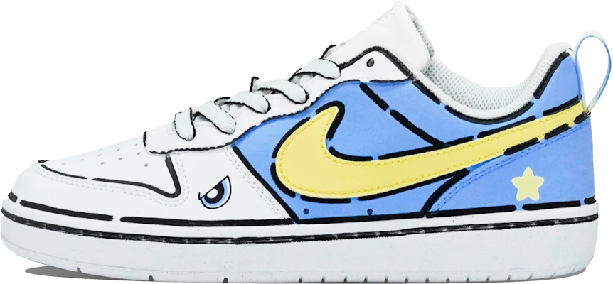 【定製球鞋】Nike Court Borough ABLOODING 飛天小偵探 泡泡 二次元混亂線條 撕漫風 卡通動畫 低筒 板鞋 女款 藍色 Lookbook 【定製球鞋】Nike Court Borough ABLOODING 飛天小偵探 泡泡 二次元混亂線條 撕漫風 卡通動畫 低筒 板鞋 女款 藍色