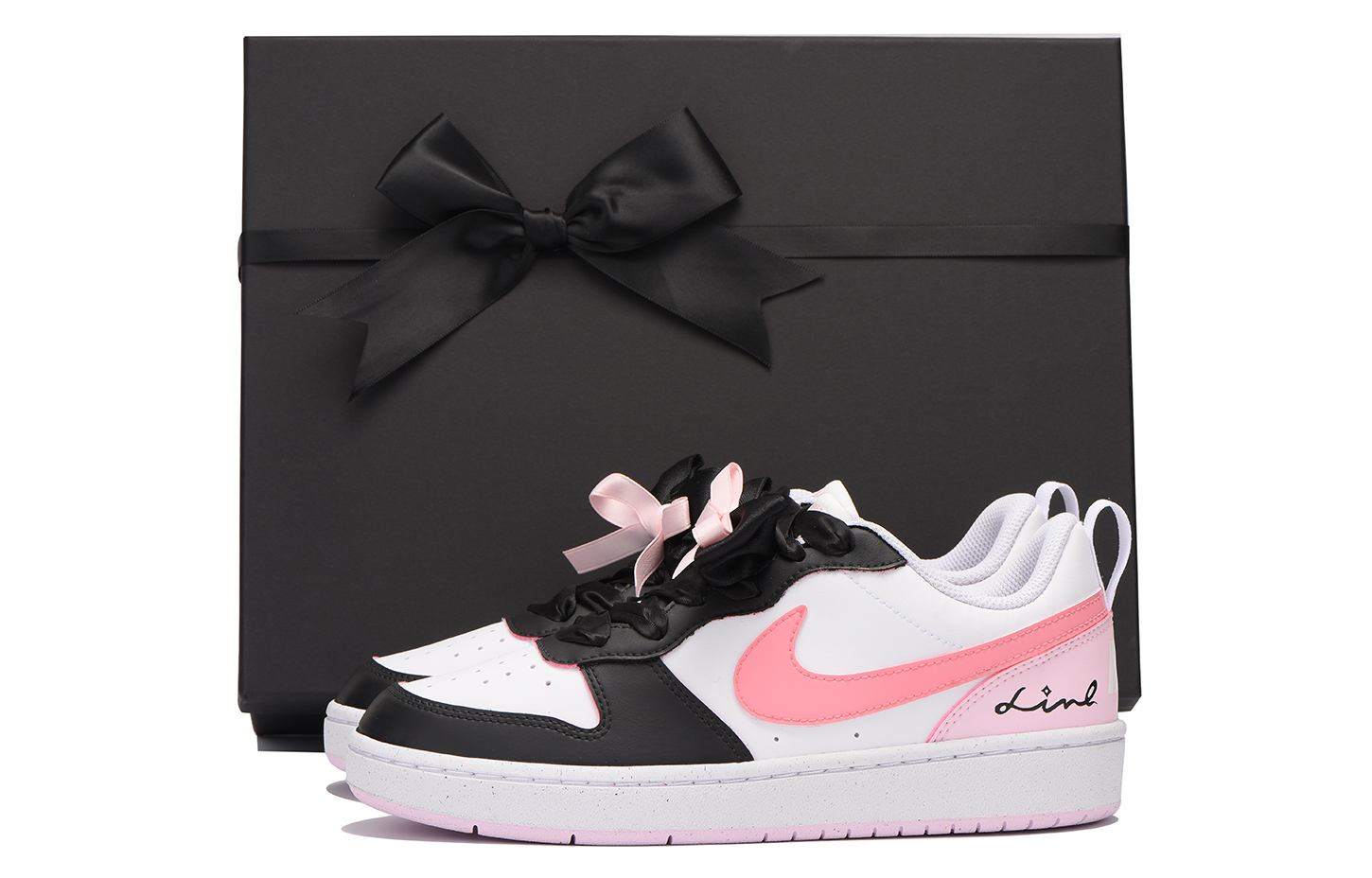 Buy (W) [Kasut Custom] Nike Court Borough 'Chestnut Vibe Graffiti Hitam-Pink' DV5456-105(Team59-女款粉黑色三SBOX)