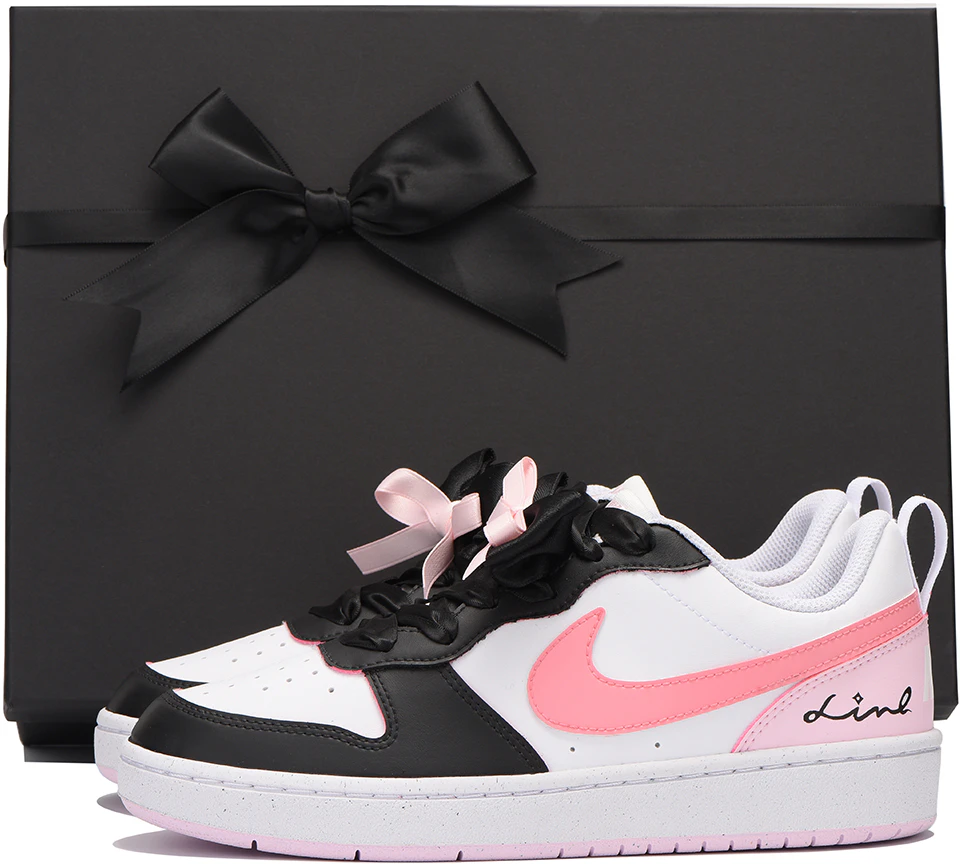 custom-shoes-women-nike-court-borough-chestnut-vibe-graffiti-black-pink