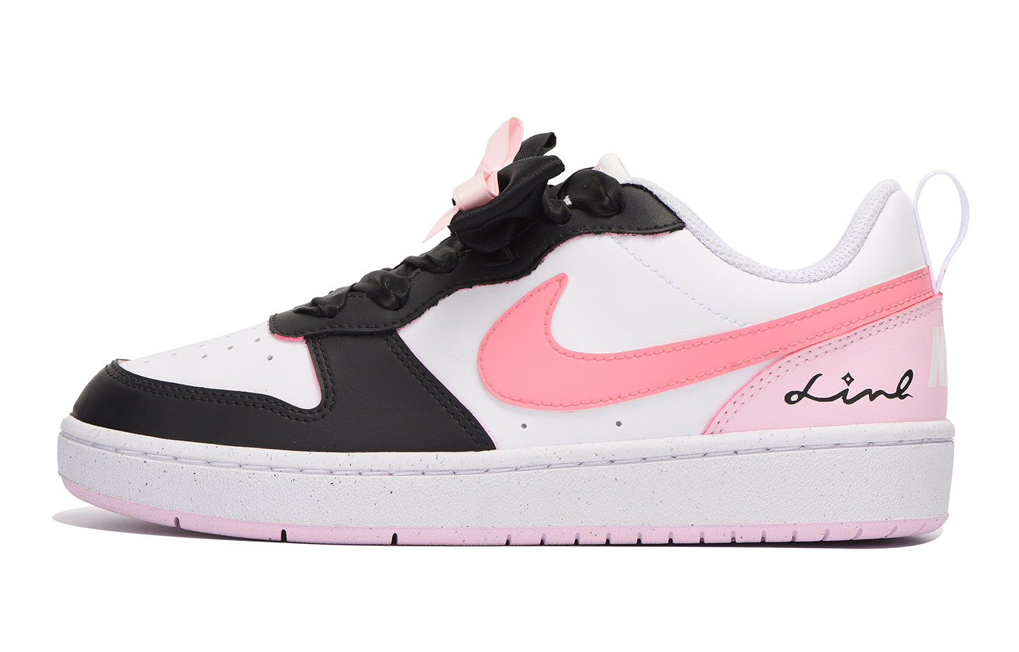 Order (W) [Kasut Custom] Nike Court Borough 'Chestnut Vibe Graffiti Hitam-Pink' DV5456-105(Team59-女款粉黑色三SBOX)