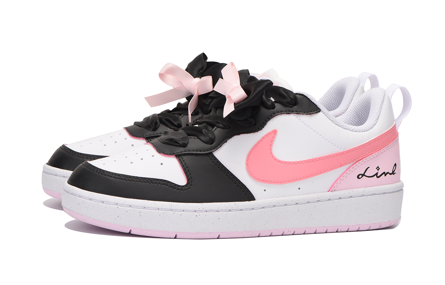 Shop (W) [Kasut Custom] Nike Court Borough 'Chestnut Vibe Graffiti Hitam-Pink' DV5456-105(Team59-女款粉黑色三SBOX)