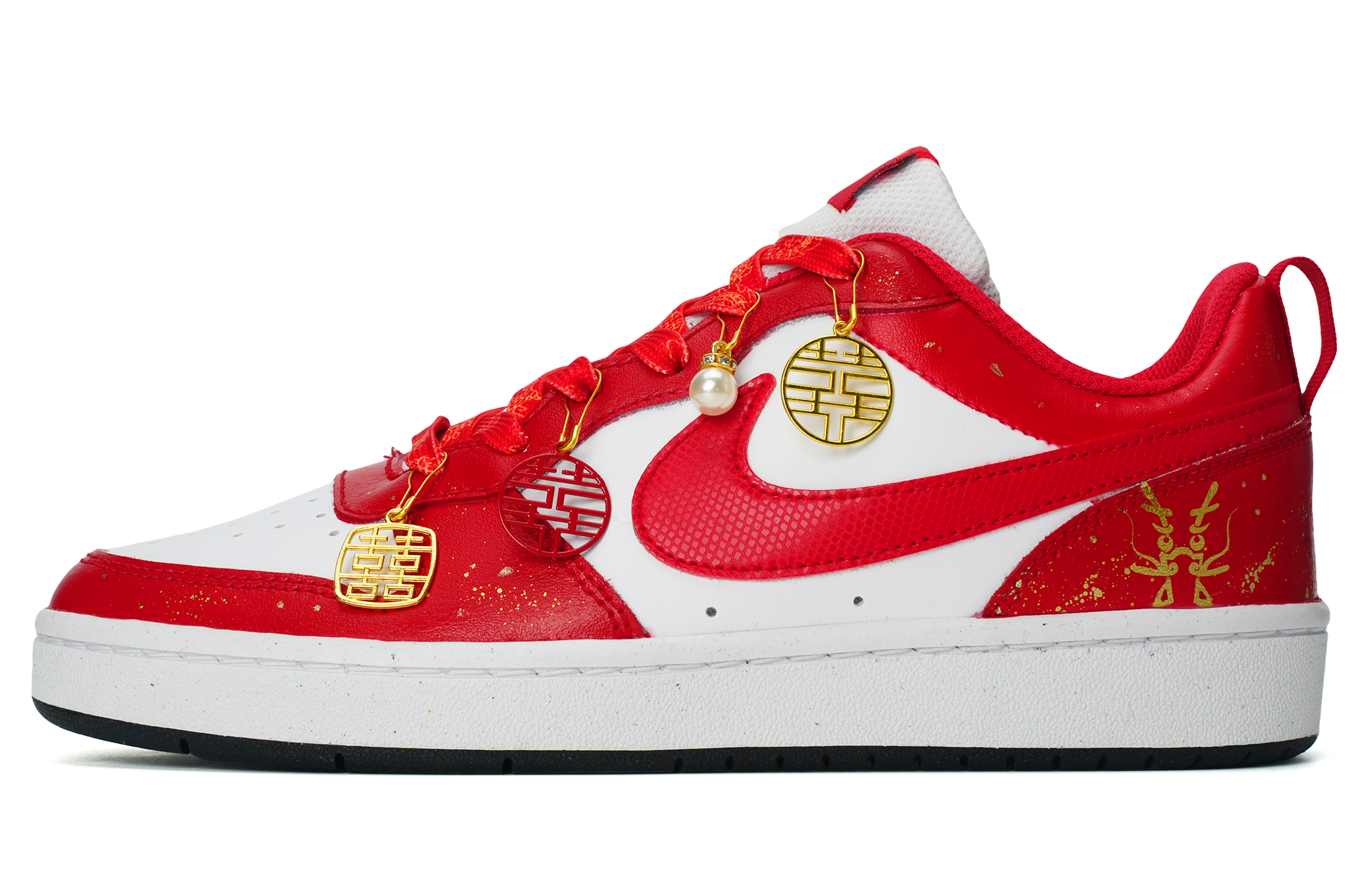 [Custom Shoes] (W) Nike Court Borough 'Festive Red'
