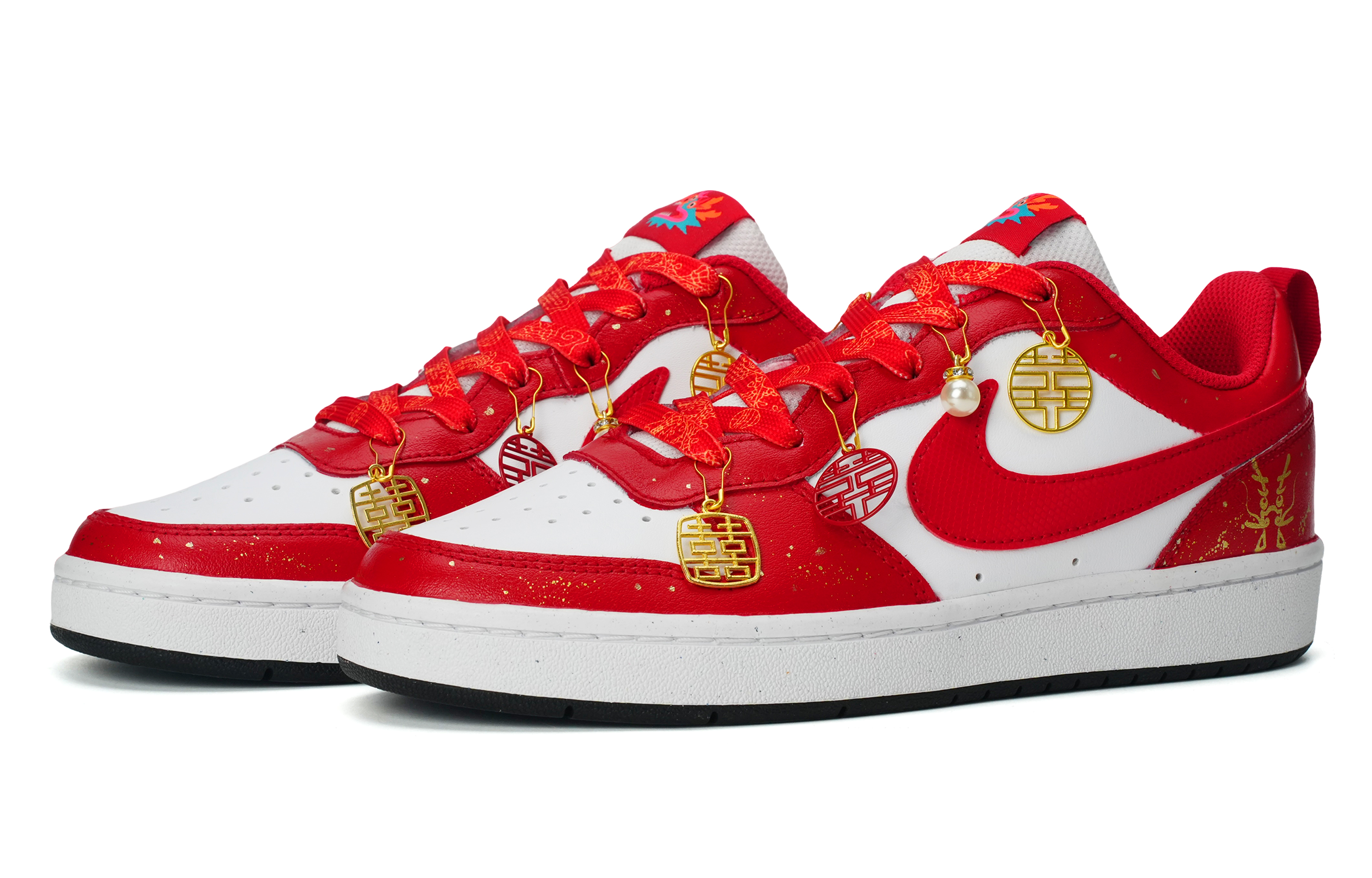 [Custom Shoes] (W) Nike Court Borough 'Festive Red' 圖 4