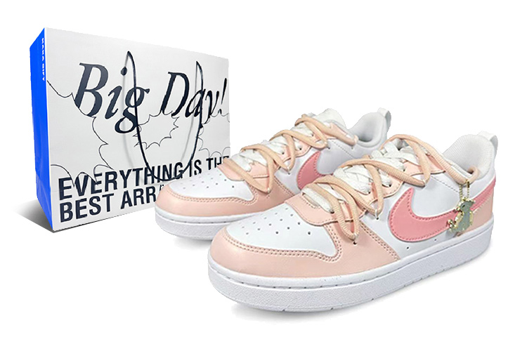 Order (W) Zapatillas Nike Court Borough "Rosa Melocotón" BQ5448-100（Team187-粉色简约小龙龙）