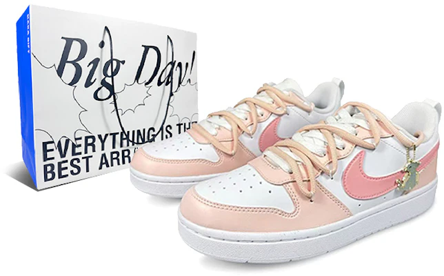 (W) 나이키 코트 보로 '피치 핑크 코페르니쿠스' (커스텀) BQ5448-100(Team187-粉色简约小龙龙) Order (W) 나이키 코트 보로 '피치 핑크 코페르니쿠스' (커스텀) BQ5448-100(Team187-粉色简约小龙龙)