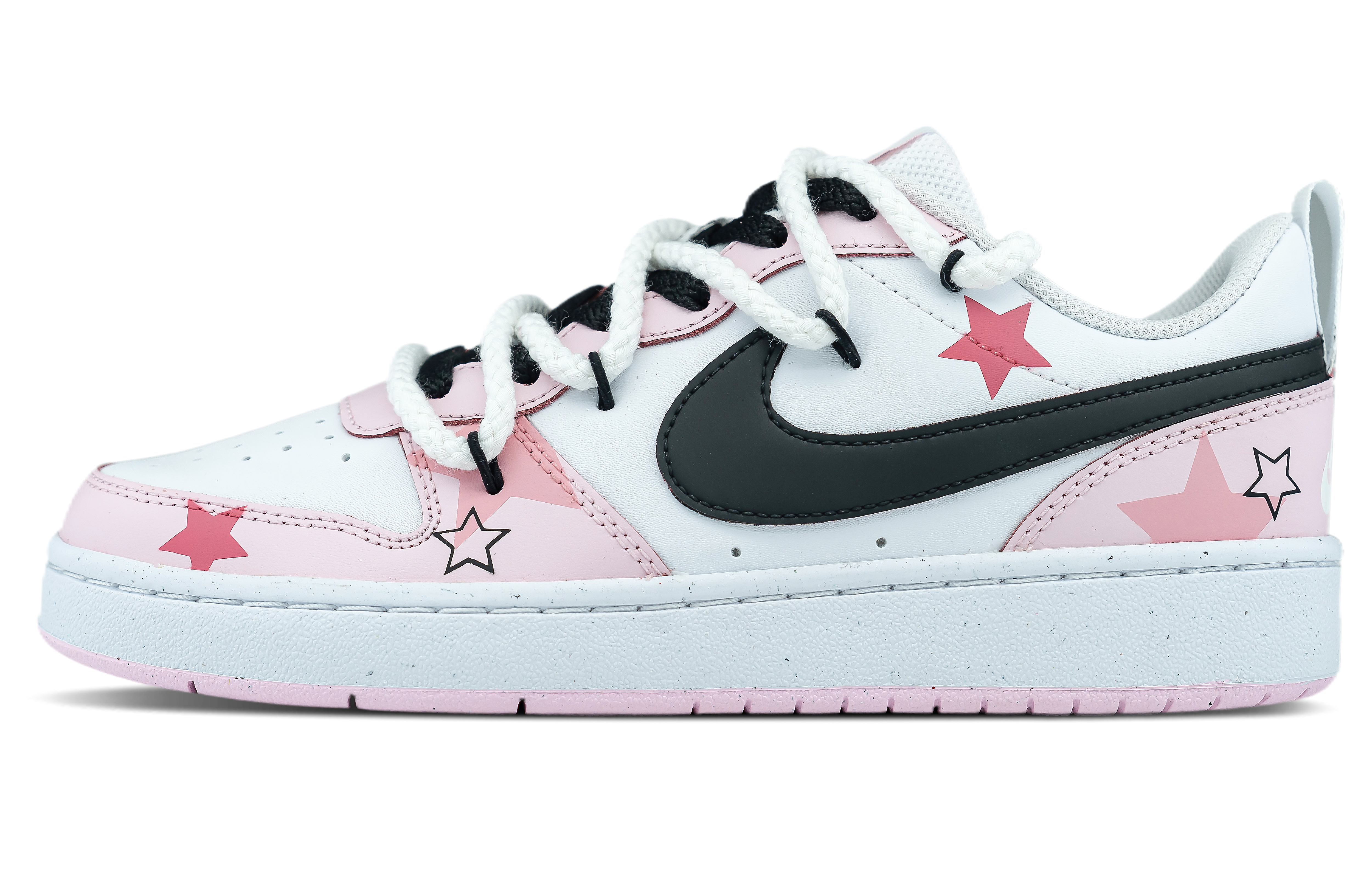 Lookbook (W) Zapatillas Nike Court Borough 'Peekaboo Rosa Dulce Estrella' DQ0492-100（Team拾陆-甜粉星梦女款特殊礼盒）