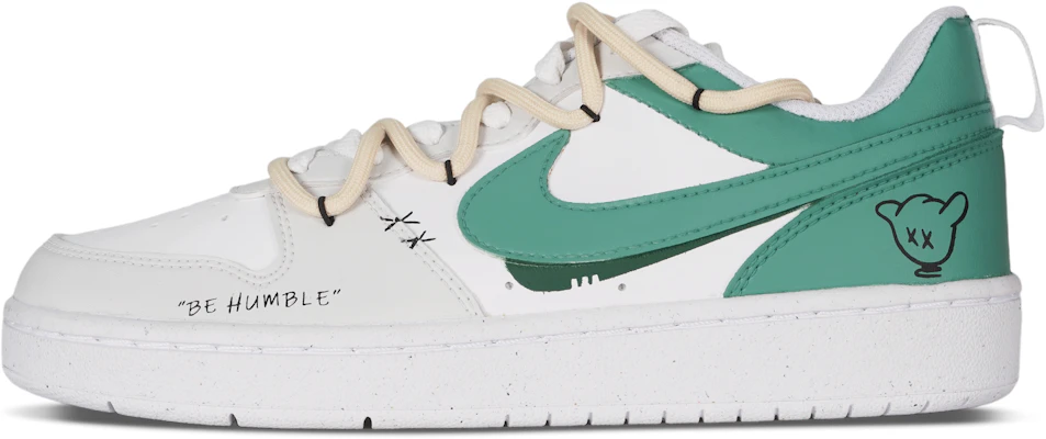 【客製化球鞋】Nike Court Borough 雙鉤 解構 高街 低筒 板鞋 女款 白綠 Order 【客製化球鞋】Nike Court Borough 雙鉤 解構 高街 低筒 板鞋 女款 白綠
