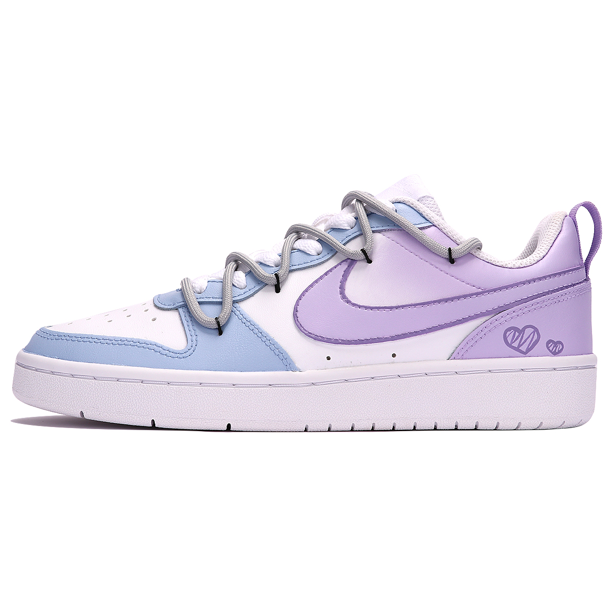 Buy (W) [Kasut Tersuai] Nike Court Borough Low 2 'Biru Ungu Senja' BQ5448-100(TeamThree-蓝紫晚空-蓝紫)