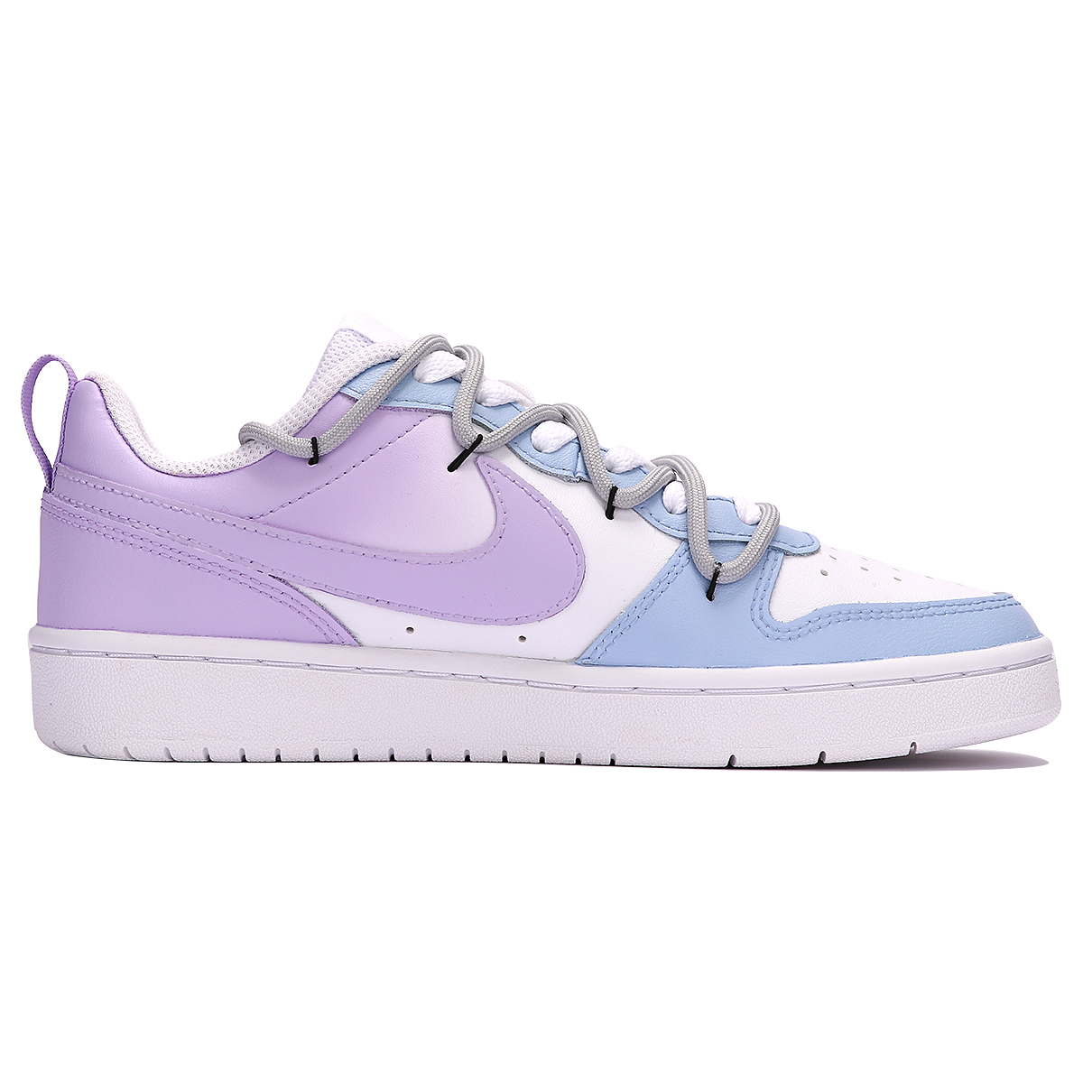 Order (W) [Kasut Tersuai] Nike Court Borough Low 2 'Biru Ungu Senja' BQ5448-100(TeamThree-蓝紫晚空-蓝紫)