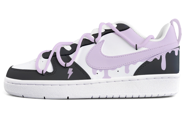 Order (W) Zapatillas Nike Court Borough Low 2 'Negro Púrpura Relámpago' BQ5448-100(Team13-黑紫闪电)