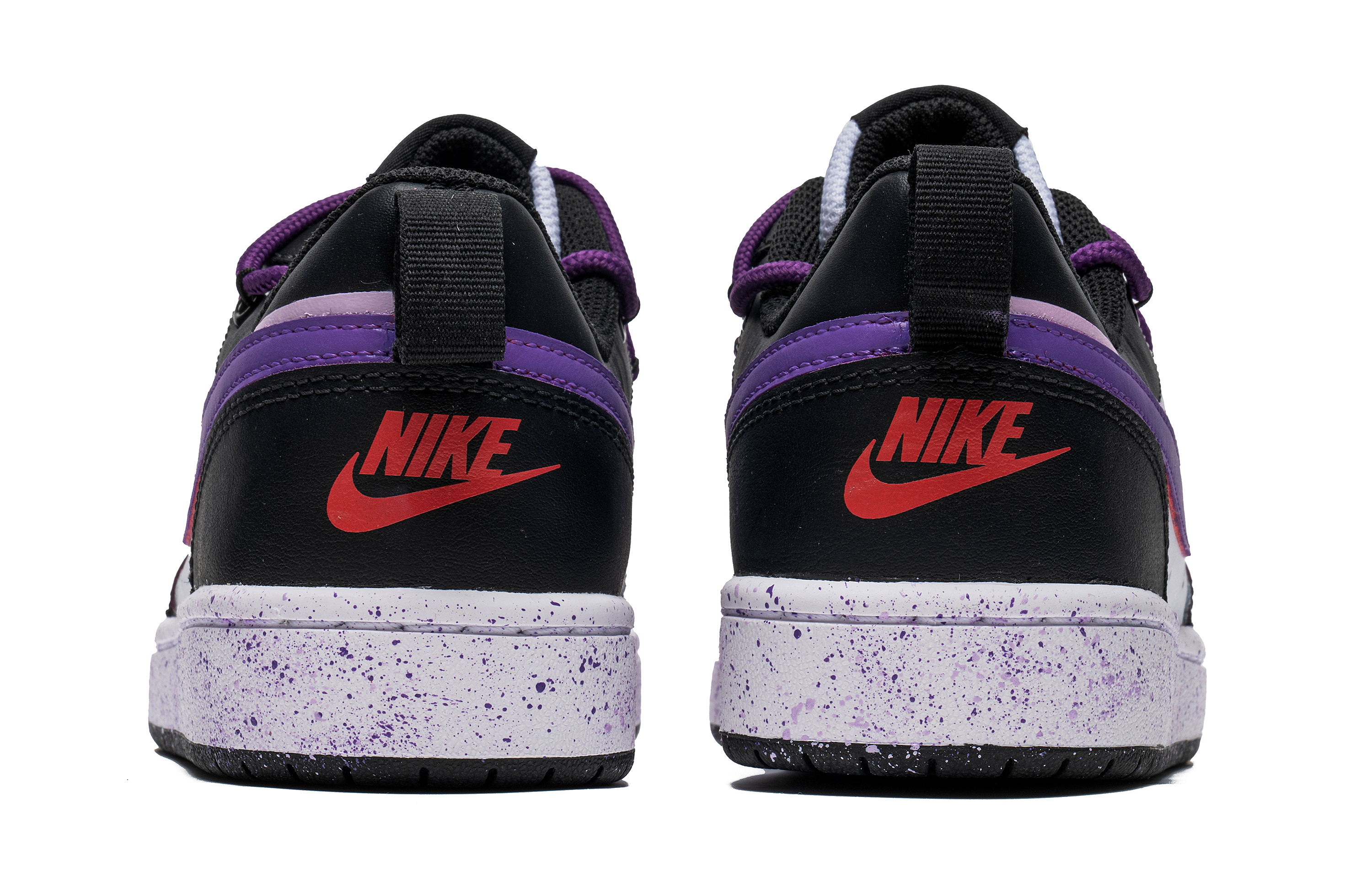 Lookbook 【訂製球鞋】Nike Court Borough Low 2 紫金三勾 潑墨 低筒 板鞋 女款 黑白紫