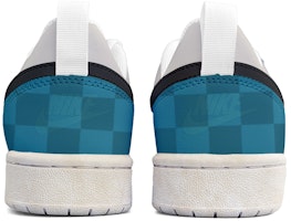 【定製球鞋】 Nike Court Borough Low2 復古手繪 解構鞋帶 低筒 板鞋 女款 黑藍 Shop 【定製球鞋】 Nike Court Borough Low2 復古手繪 解構鞋帶 低筒 板鞋 女款 黑藍