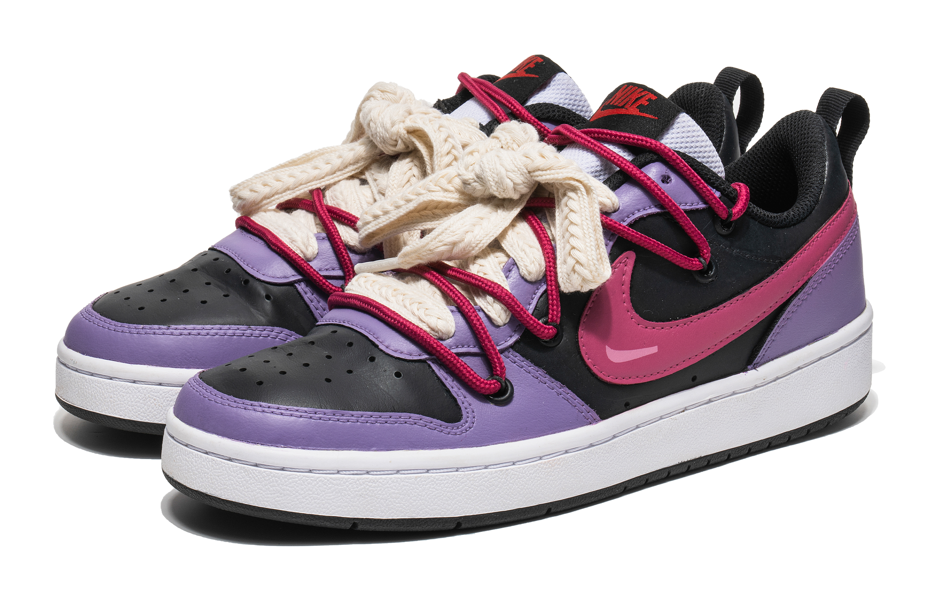 Order [Custom Shoes] (Women) Nike Court Borough Low 2 'Cyberpunk Pink Purple'