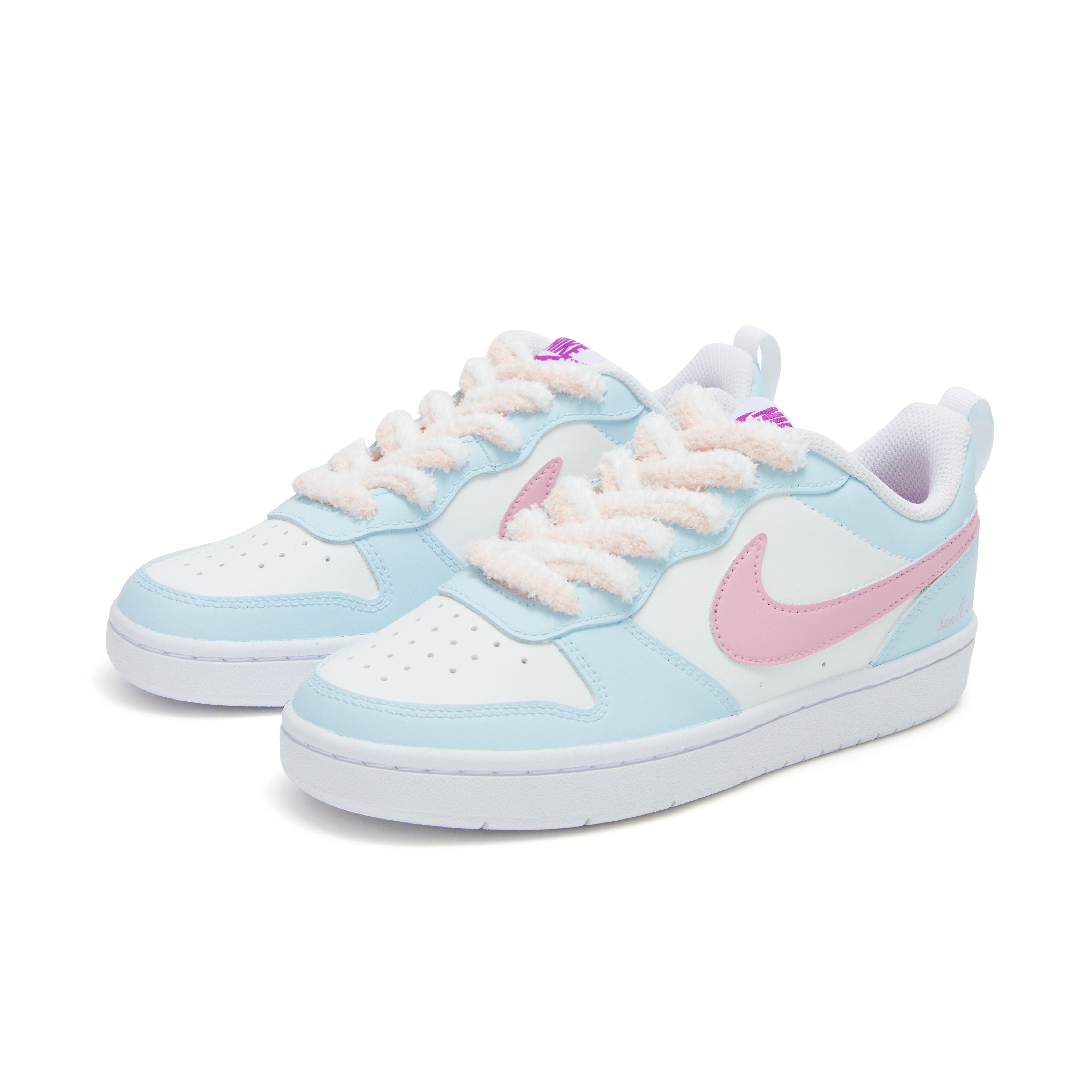 Lookbook (W) Zapatillas Nike Court Borough Low 2 'Cerezo Rosa Dopamina-Azul' BQ5448-124(Team6-樱花校园)