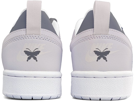 【定制球鞋】Nike Court Borough Low2 暗夜蝴蝶 灰色 簡約 復古 手繪 解構鞋帶 低筒 板鞋 女款 Shop 【定制球鞋】Nike Court Borough Low2 暗夜蝴蝶 灰色 簡約 復古 手繪 解構鞋帶 低筒 板鞋 女款