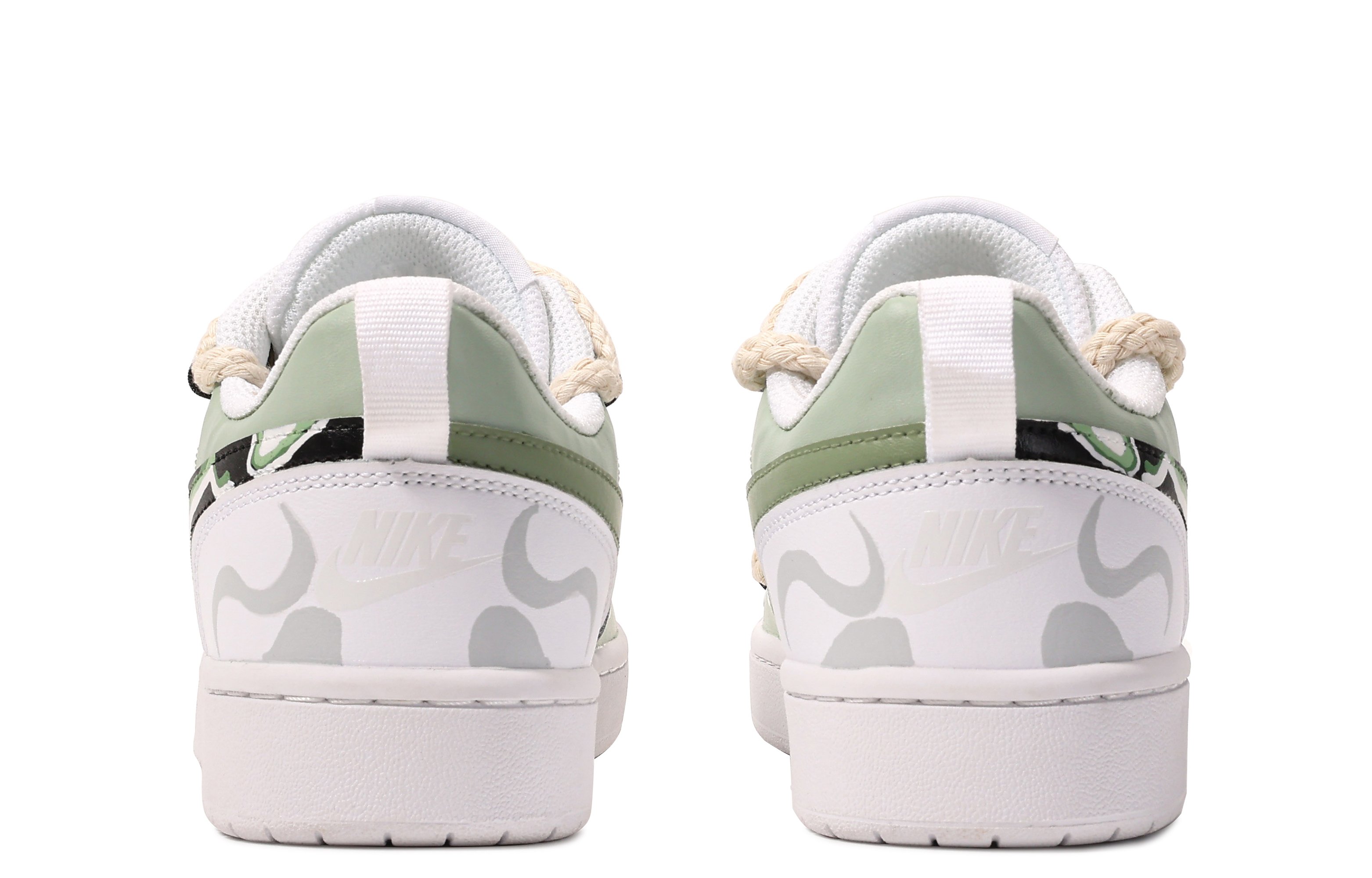 Purchase (W) [Kasut Custom] Nike Court Borough Low 2 'Da Vinci Custom Hijau Putih' BQ5448-100(TeamM-女款一池绿水)