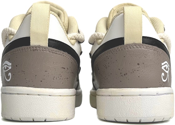 【訂製球鞋】 Nike Court Borough Low 2 荷露絲之眼 復古 手繪潑墨 解構鞋帶 低筒 板鞋 女款 棕白 Shop 【訂製球鞋】 Nike Court Borough Low 2 荷露絲之眼 復古 手繪潑墨 解構鞋帶 低筒 板鞋 女款 棕白