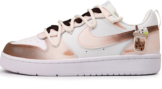 【訂製球鞋】Nike Court Borough Low 2 手繪塗鴉 漸變奶茶 復古 甜美百搭 低筒 板鞋 女款 白棕 Buy 【訂製球鞋】Nike Court Borough Low 2 手繪塗鴉 漸變奶茶 復古 甜美百搭 低筒 板鞋 女款 白棕