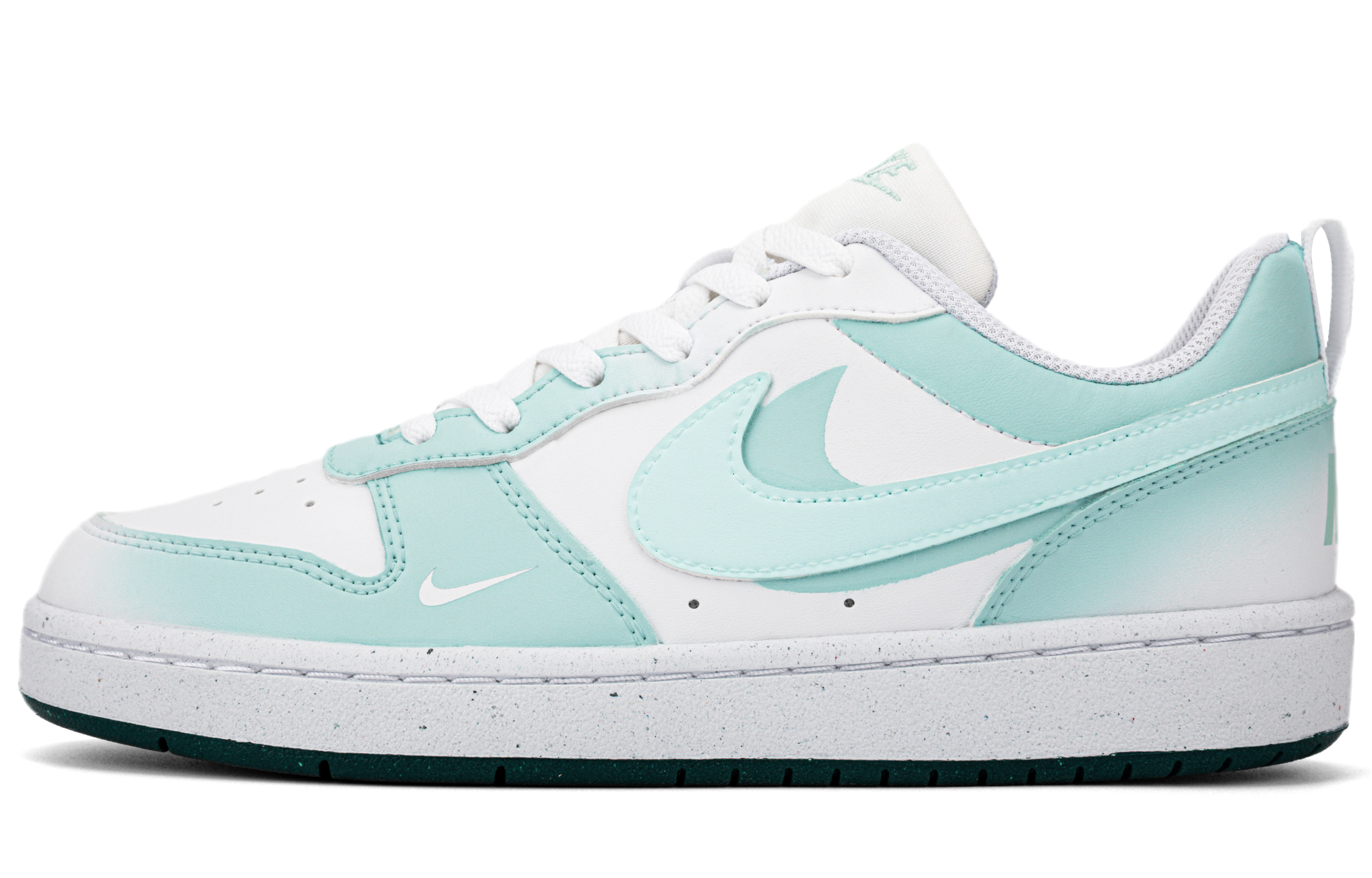 Buy 【定製球鞋】Nike Court Borough Low 2 簡約 手繪 雙鉤陰影 漸變薄荷綠 抗滑快乾 低筒 板鞋 女款 綠白