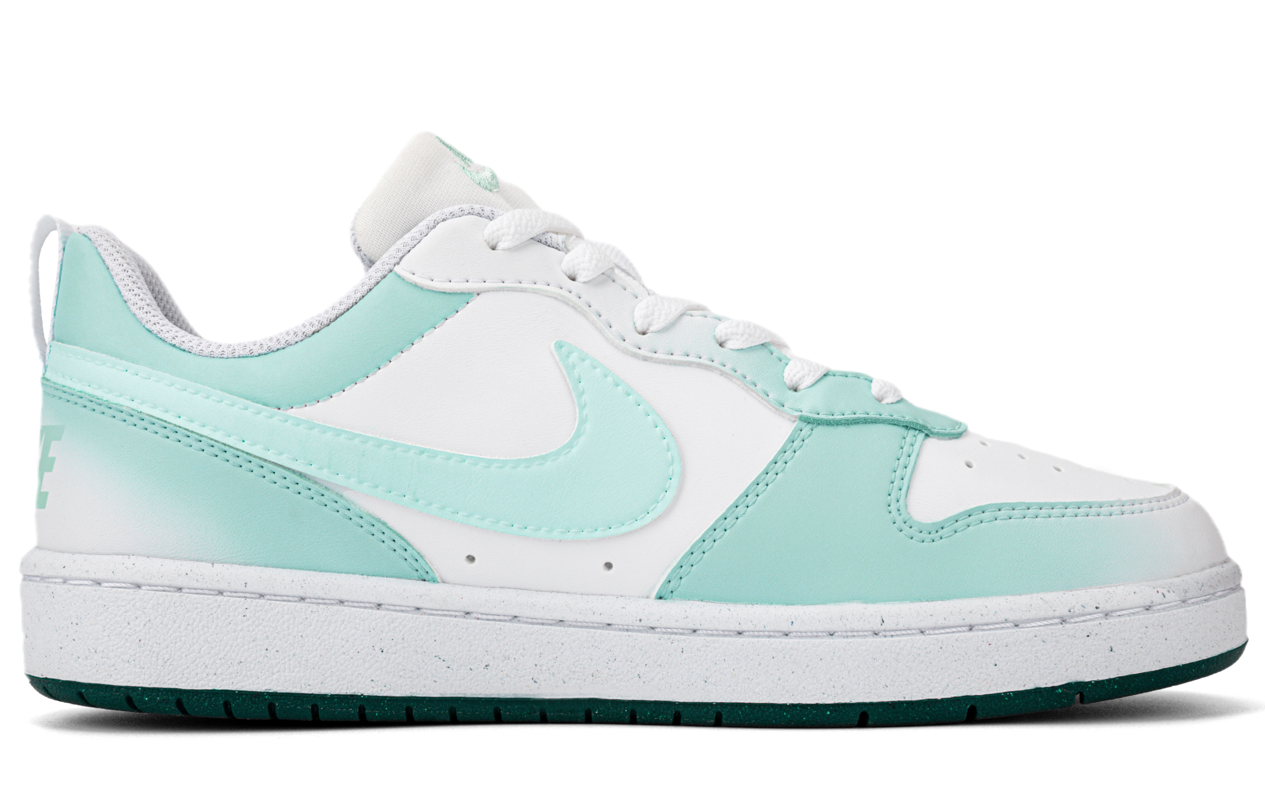 Order 【定製球鞋】Nike Court Borough Low 2 簡約 手繪 雙鉤陰影 漸變薄荷綠 抗滑快乾 低筒 板鞋 女款 綠白